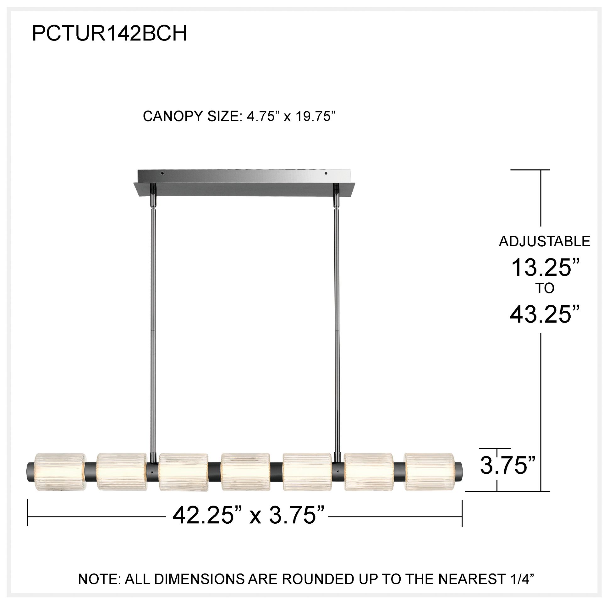 Turner Integrated LED Black Chrome Island Light with CCT Switch