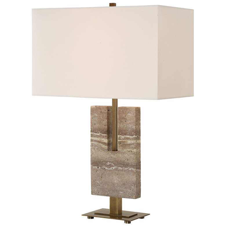 Image 1 Turning Point 26" Honed Travertine Table Lamp