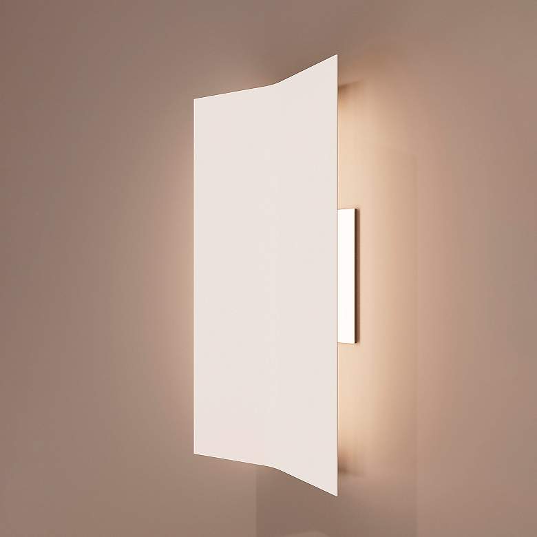 Image 1 Turo 6.5" High Large Satin White Wall Sconce