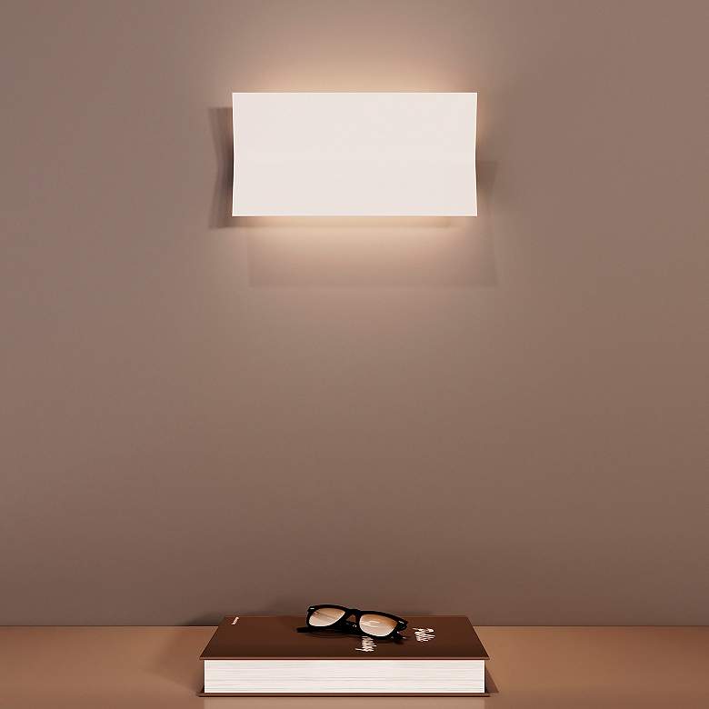 Image 3 Turo 6.5" High Large Satin White Wall Sconce more views