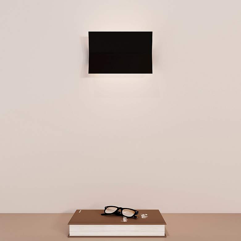 Image 3 Turo 6.5" High Medium Satin Black Wall Sconce more views