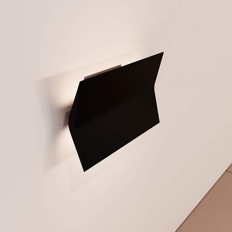 Image 4 Turo 6.5" High Medium Satin Black Wall Sconce more views
