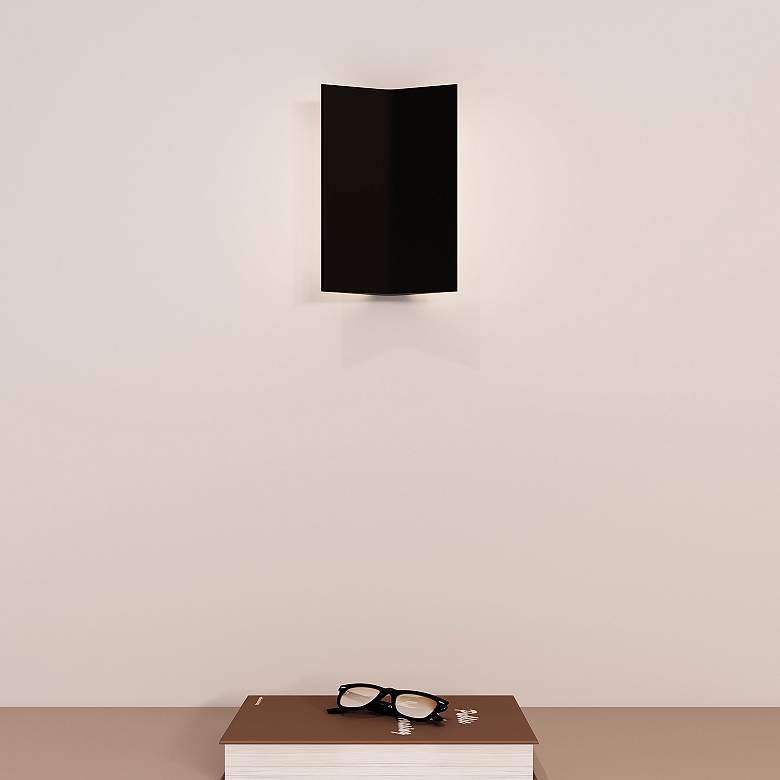 Image 6 Turo 6.5" High Medium Satin Black Wall Sconce more views