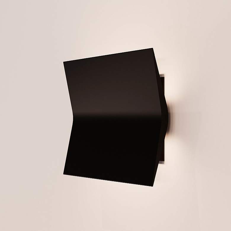 Image 1 Turo 6.5" High Small Satin Black Wall Sconce