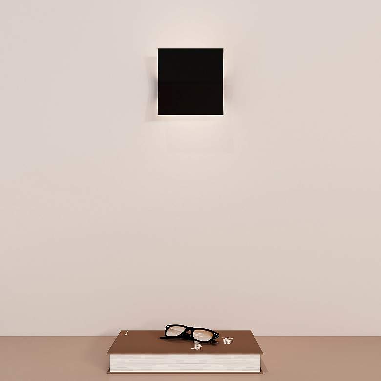 Image 3 Turo 6.5" High Small Satin Black Wall Sconce more views