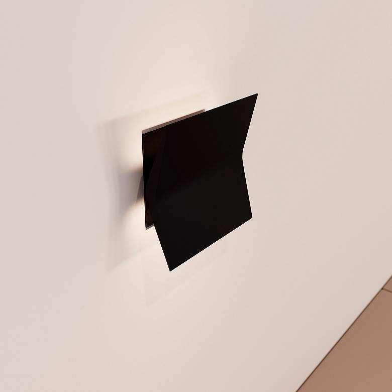 Image 4 Turo 6.5" High Small Satin Black Wall Sconce more views