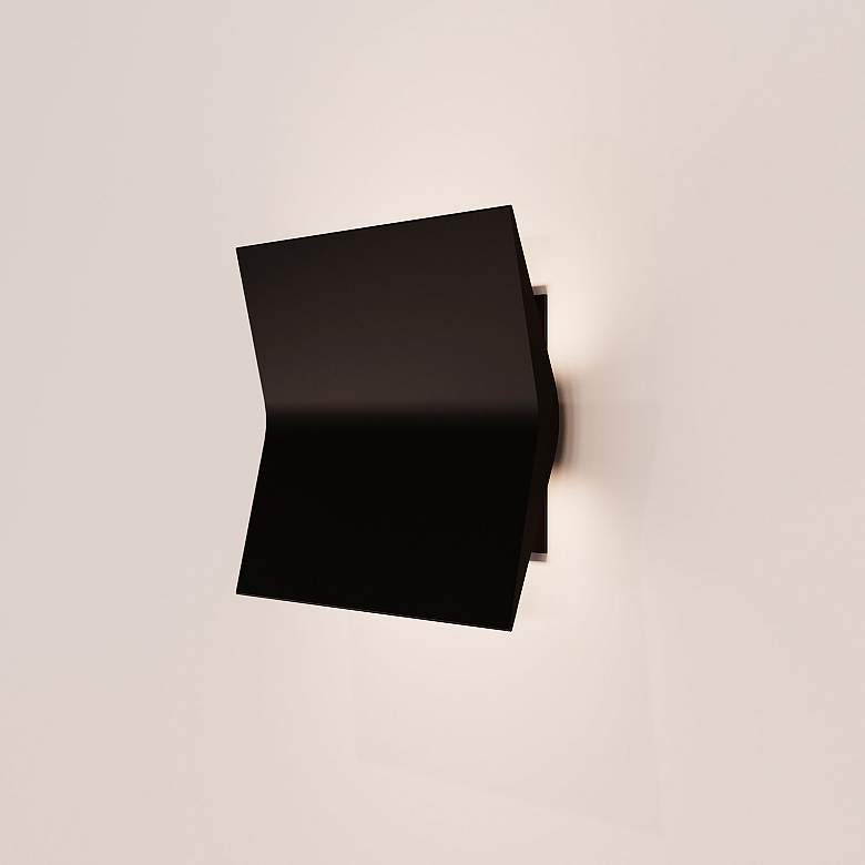 Image 5 Turo 6.5" High Small Satin Black Wall Sconce more views