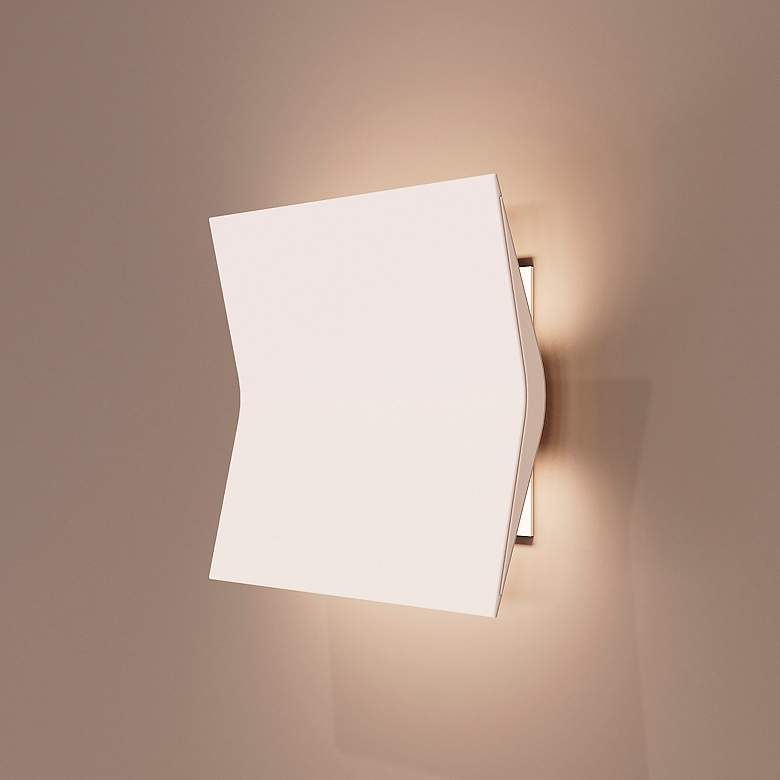 Image 1 Turo 6.5" High Small Satin White Wall Sconce
