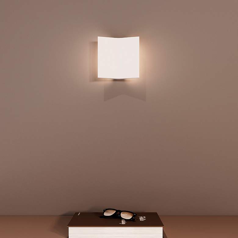 Image 6 Turo 6.5" High Small Satin White Wall Sconce more views