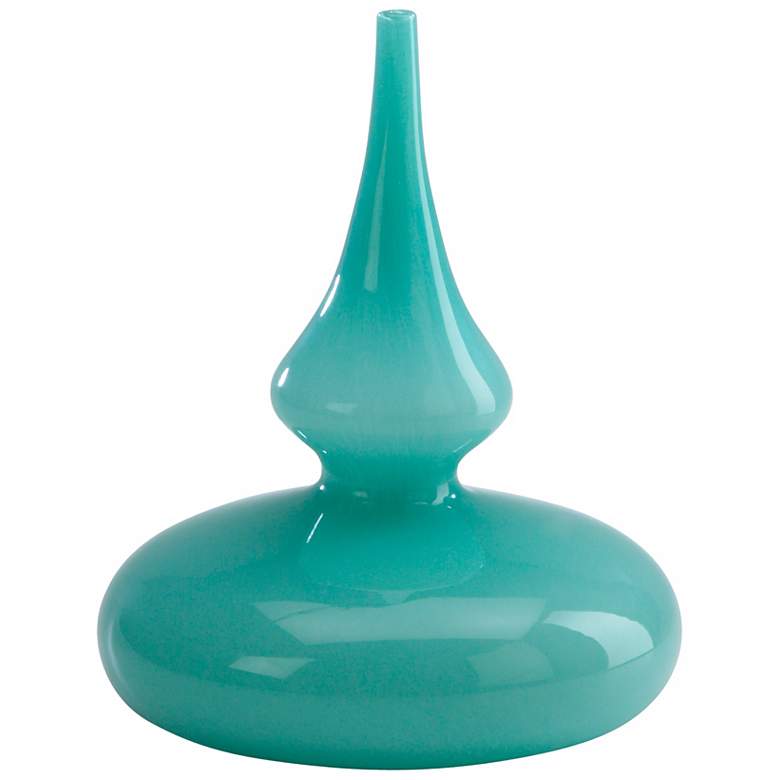 Image 1 Turquoise 11" High Glass Stupa Vase