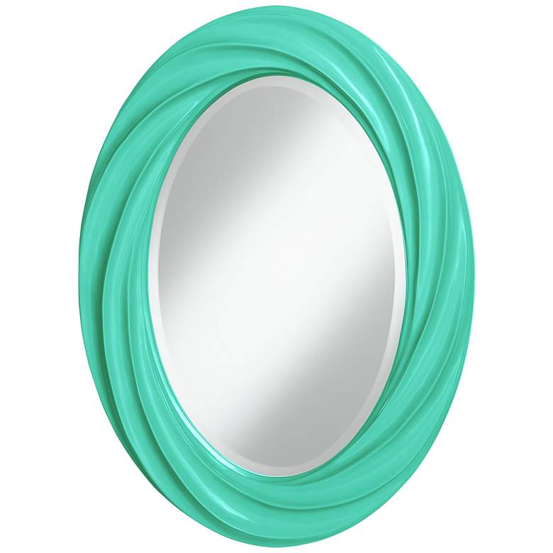 Image 1 Turquoise 30 inch High Oval Twist Wall Mirror