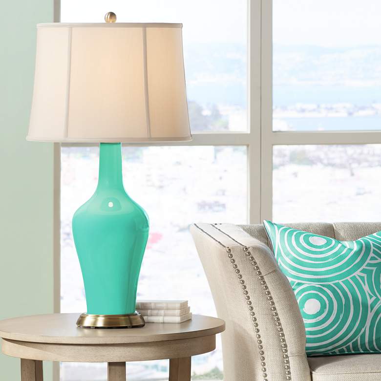 Image 1 Turquoise Anya Designer Table Lamp by Color Plus