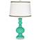 Turquoise Apothecary Table Lamp with Ric-Rac Trim