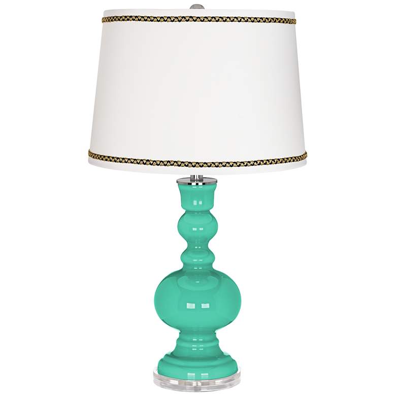 Image 1 Turquoise Apothecary Table Lamp with Ric-Rac Trim