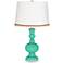 Turquoise Apothecary Table Lamp with Serpentine Trim