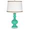 Turquoise Apothecary Table Lamp with Twist Scroll Trim