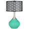 Turquoise Black Metal Shade Spencer Table Lamp