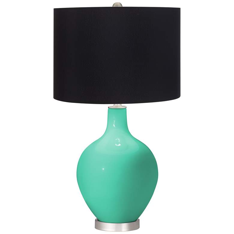 Image 1 Turquoise Black Shade Ovo Table Lamp