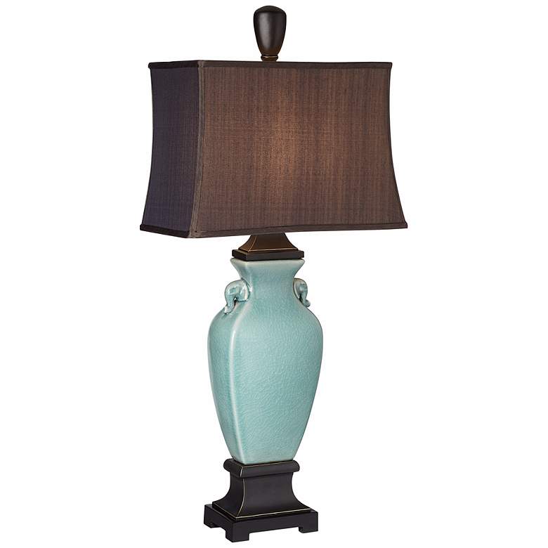 Image 1 Turquoise Blue Crackle Table Lamp