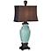 Turquoise Blue Crackle Table Lamp