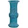Turquoise Blue Ming Style Porcelain 9" High Vases Set of 2