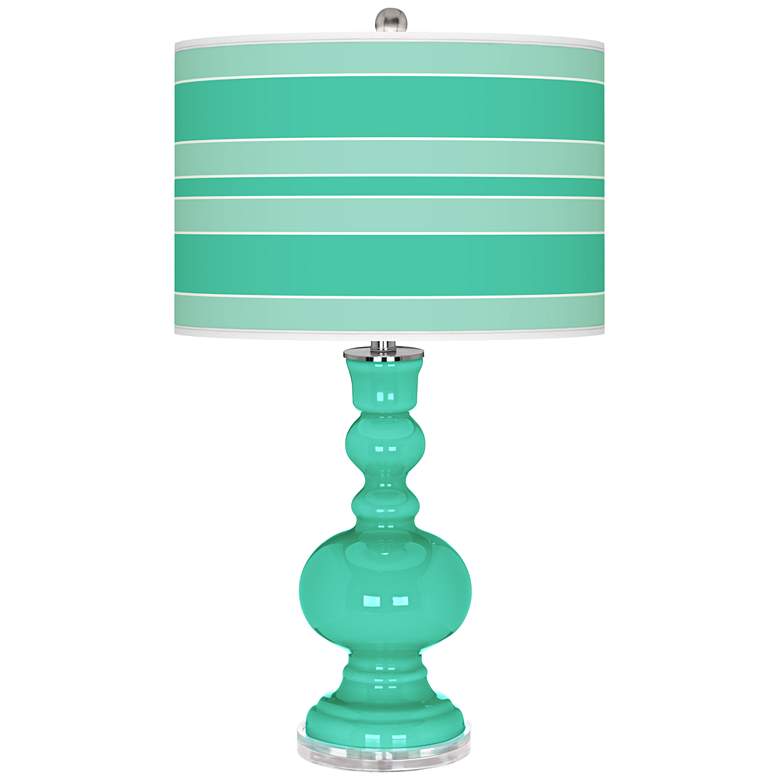 Image 1 Turquoise Bold Stripe Apothecary Table Lamp
