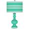 Turquoise Bold Stripe Apothecary Table Lamp