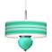 Turquoise Bold Stripe Cleo 16" Wide Pendant Chandelier