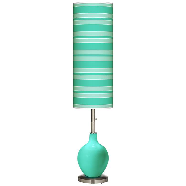 Image 1 Turquoise Bold Stripe Ovo Floor Lamp