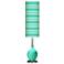 Turquoise Bold Stripe Ovo Floor Lamp