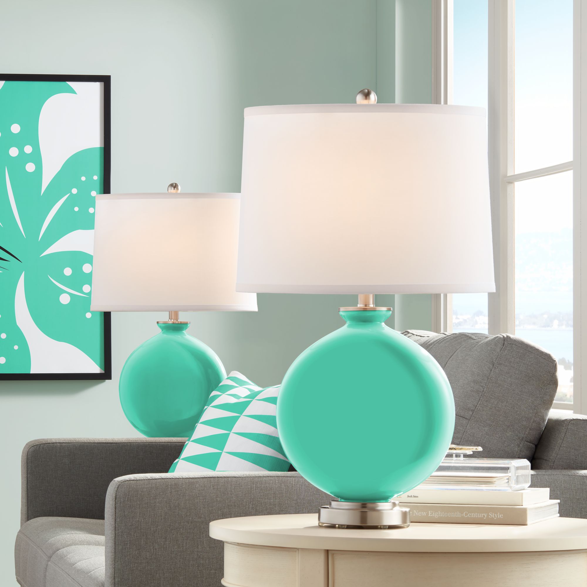 turquoise lamp set