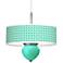 Turquoise Circle Rings Cleo 16" Wide Pendant Chandelier