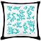 Turquoise Coral Black Canvas and Microsuede 18"W Pillow