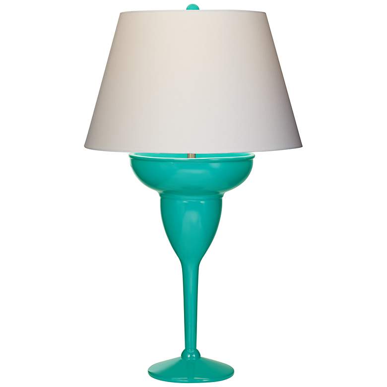 Image 1 Turquoise Curacao Margarita Glass Novelty Table Lamp