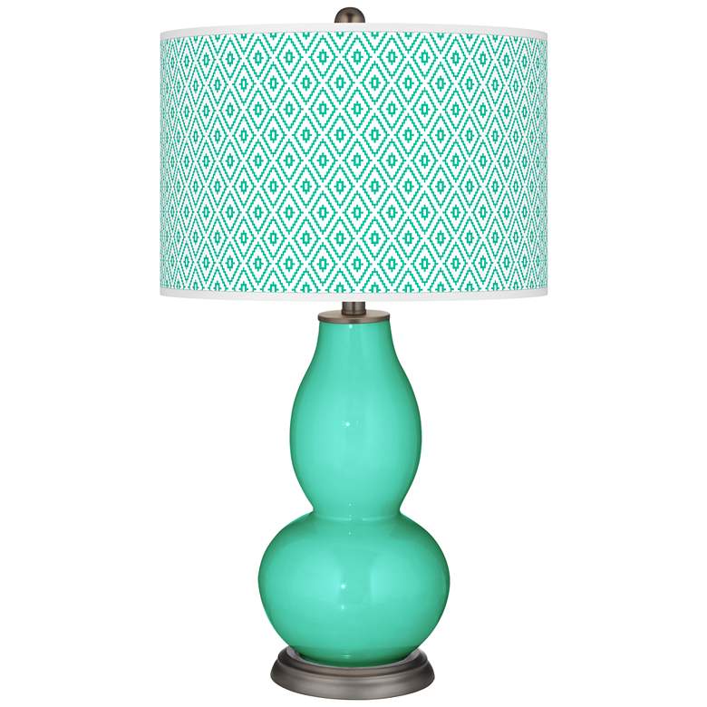 Image 1 Turquoise Diamonds Double Gourd Table Lamp