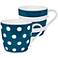Turquoise Dots and Stripes 2-Piece Porcelain Mug Set