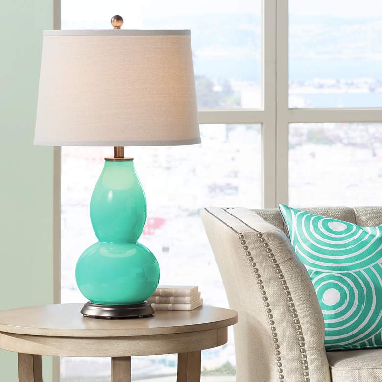 Image 1 Turquoise Double Gourd Table Lamp