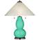 Turquoise Fulton Table Lamp with Fluted Glass Shade