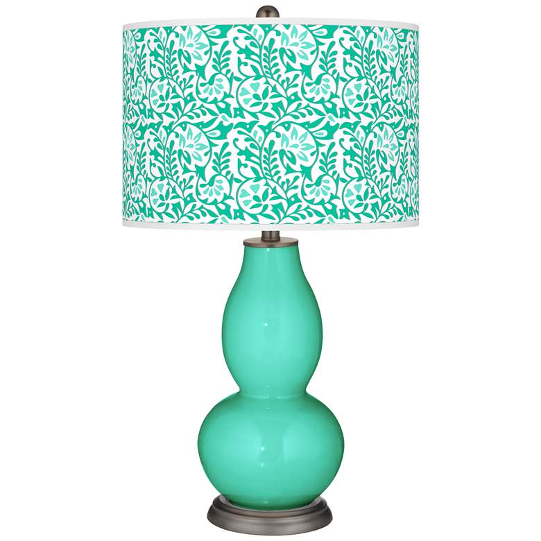 Image 1 Turquoise Gardenia Double Gourd Table Lamp