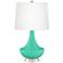 Turquoise Gillan Glass Table Lamp with Dimmer
