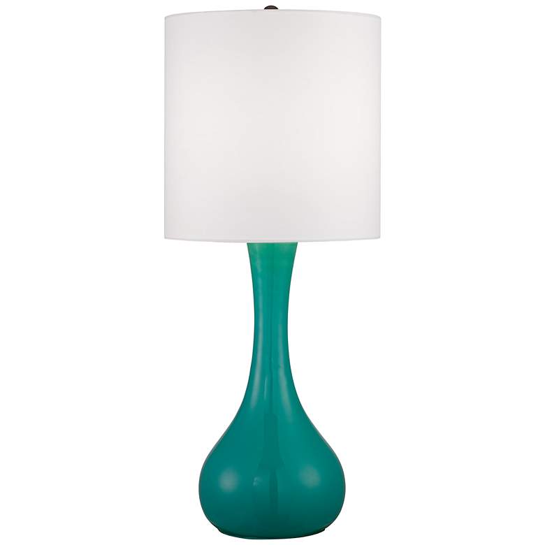 Image 1 Turquoise Glass Modern Table Lamp