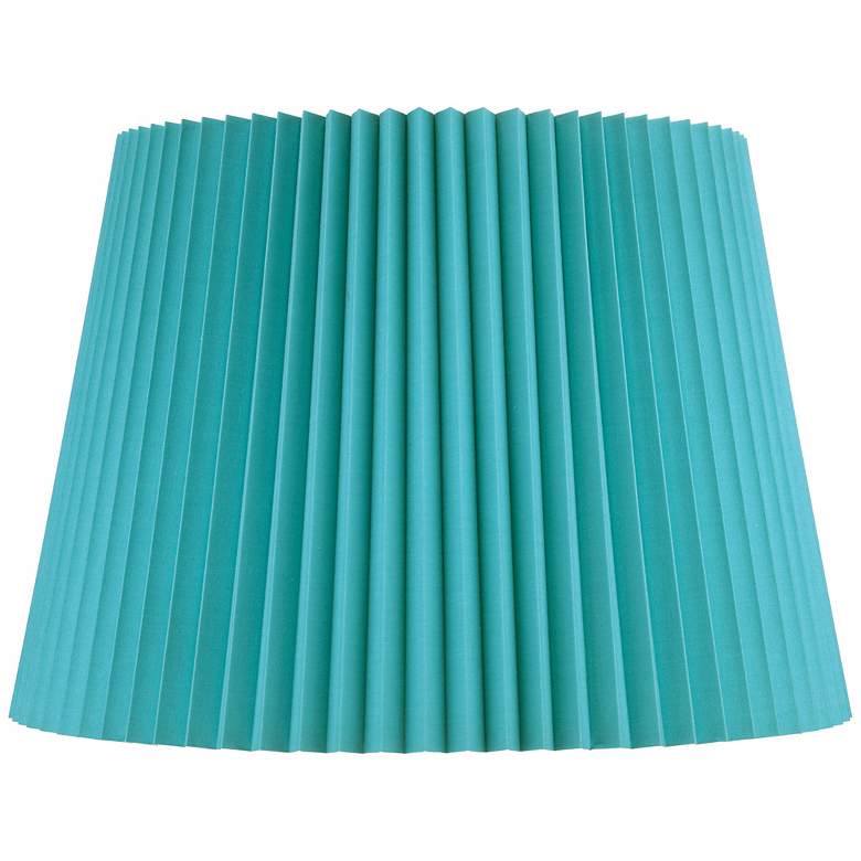 Image 1 Turquoise Knife Pleat Empire Shade 12x16x12 (Spider)