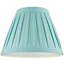 Turquoise Linen Box Pleat Empire Lamp Shade 7x14x11 (Spider)