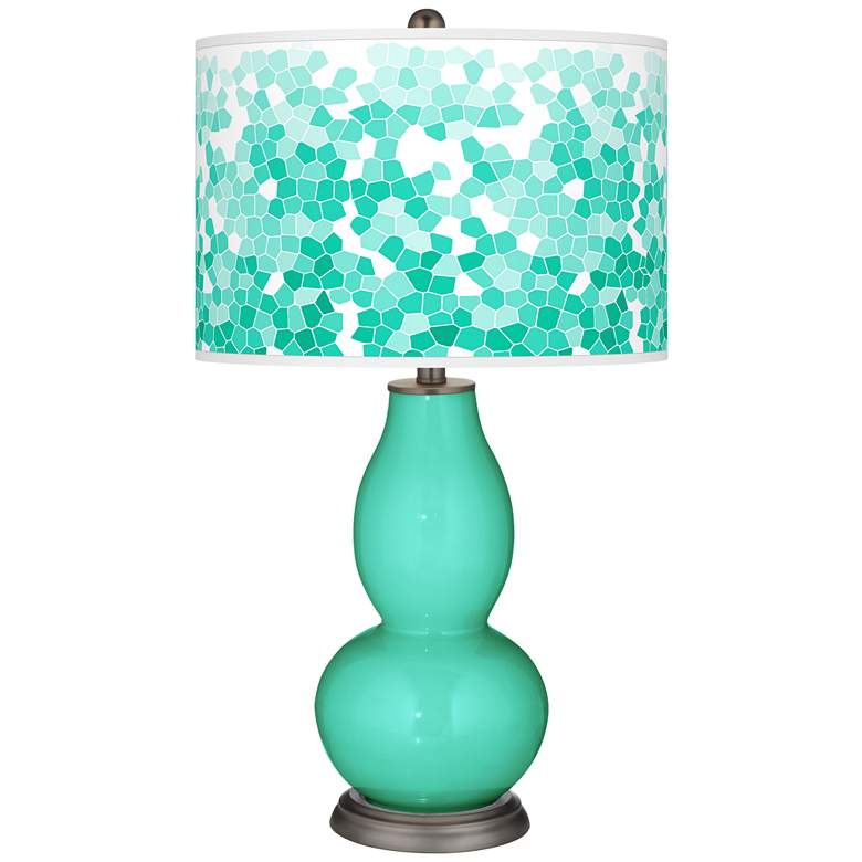 Image 1 Turquoise Mosaic Giclee Double Gourd Table Lamp