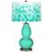 Turquoise Mosaic Giclee Double Gourd Table Lamp