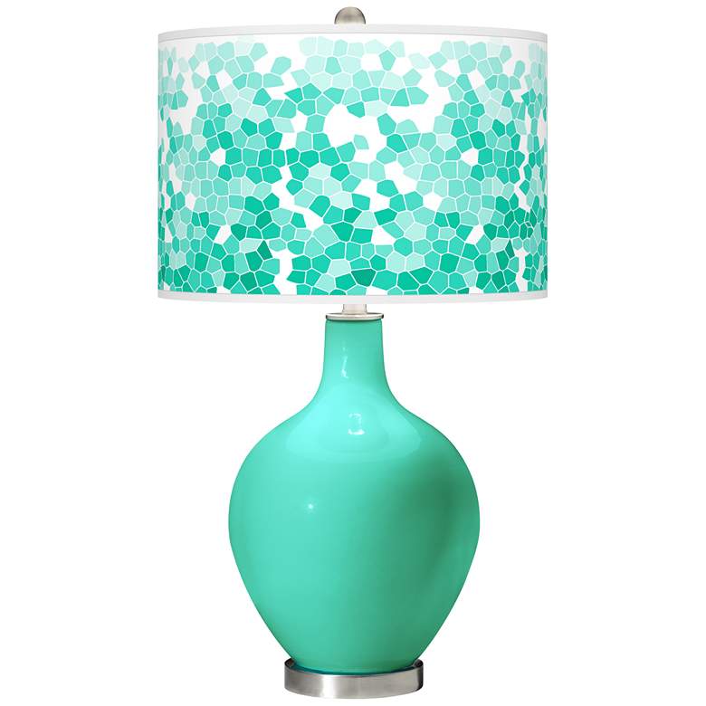Image 1 Turquoise Mosaic Giclee Ovo Table Lamp