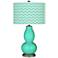 Turquoise Narrow Zig Zag Double Gourd Table Lamp