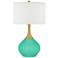 Turquoise Nickki Brass Modern Table Lamp