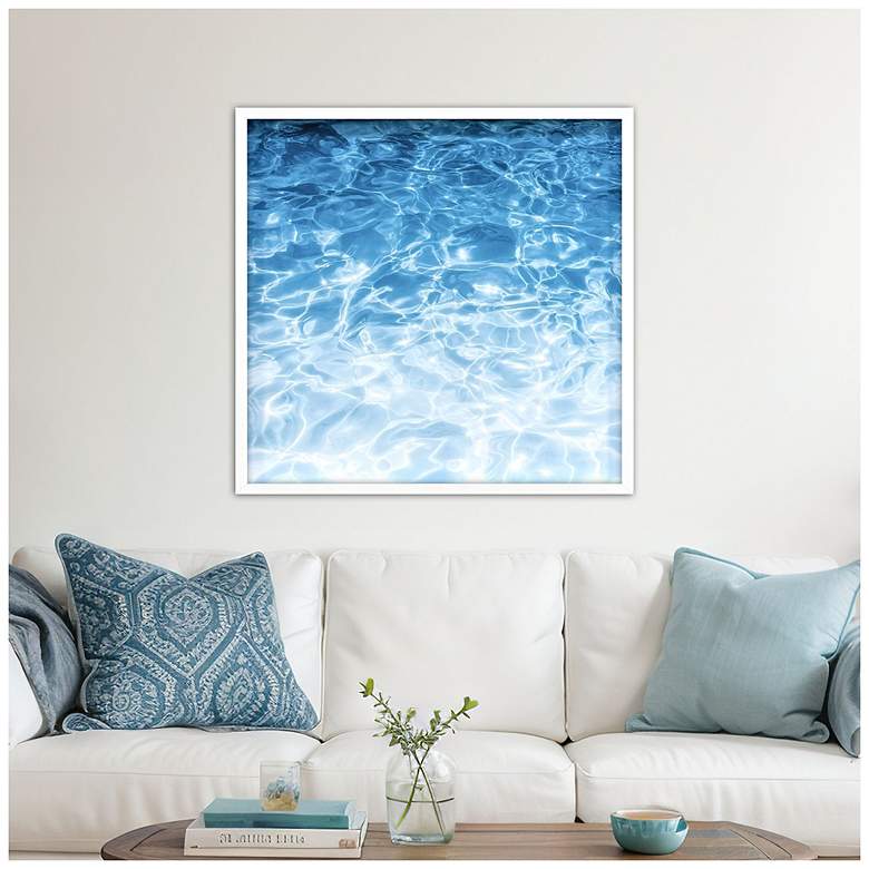 Image 4 Turquoise Ocean 38"W x 38"H Coastal Framed Art more views
