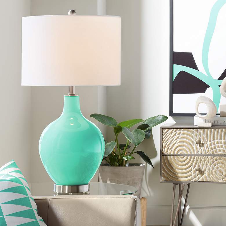 Image 1 Turquoise Ovo Designer Table Lamp by Color Plus
